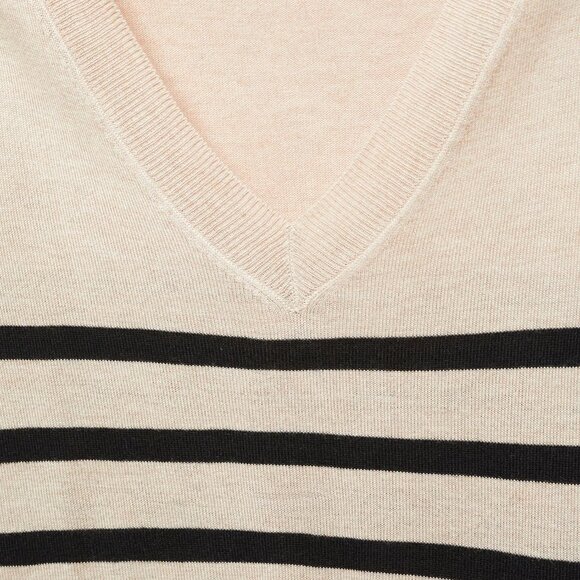 Mango Beige/Black Striped Fine-Knit Sweater/NWT/XXL - Picture 5 of 16